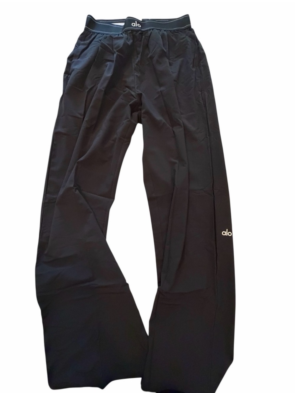 Alo High-Rise Wide Leg Suit Up Trouser Pants in Black - Picture 5 of 8